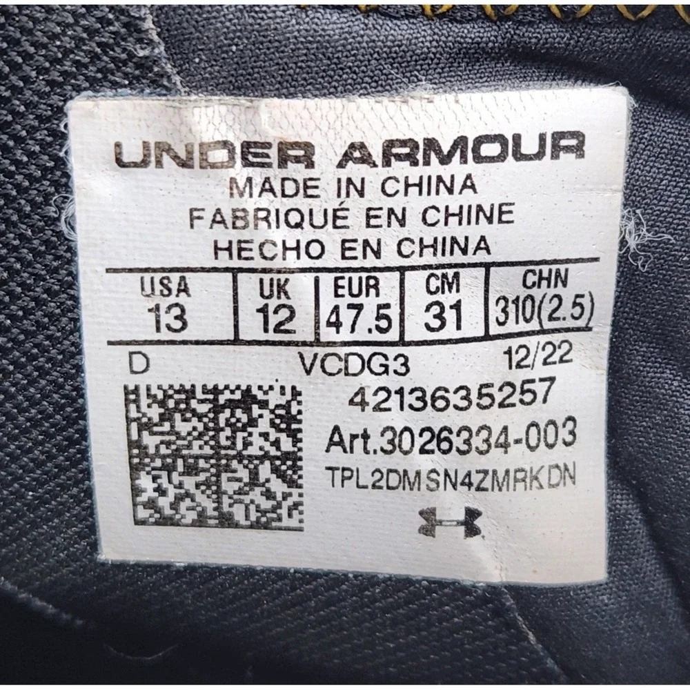 Under Armour Spotlight Clone 3.0 MC Football Cleats Sz 13 Black Gold 3026334-003